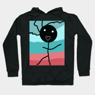 Dancing Kid with Heart Stick Figure Hoodie